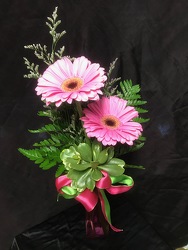 Double Gerbera Daisy Budvase From Rogue River Florist, Grant's Pass Flower Delivery
