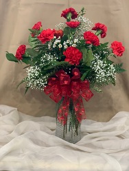 Dozen Carnation Arrangement From Rogue River Florist, Grant's Pass Flower Delivery