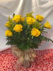 Dozen Long Stem Yellow Roses From Rogue River Florist, Grant's Pass Flower Delivery