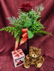 Single Rose VDay Bundle  From Rogue River Florist, Grant's Pass Flower Delivery