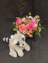 Cozy Heart Raccoon Bundle From Rogue River Florist, Grant's Pass Flower Delivery